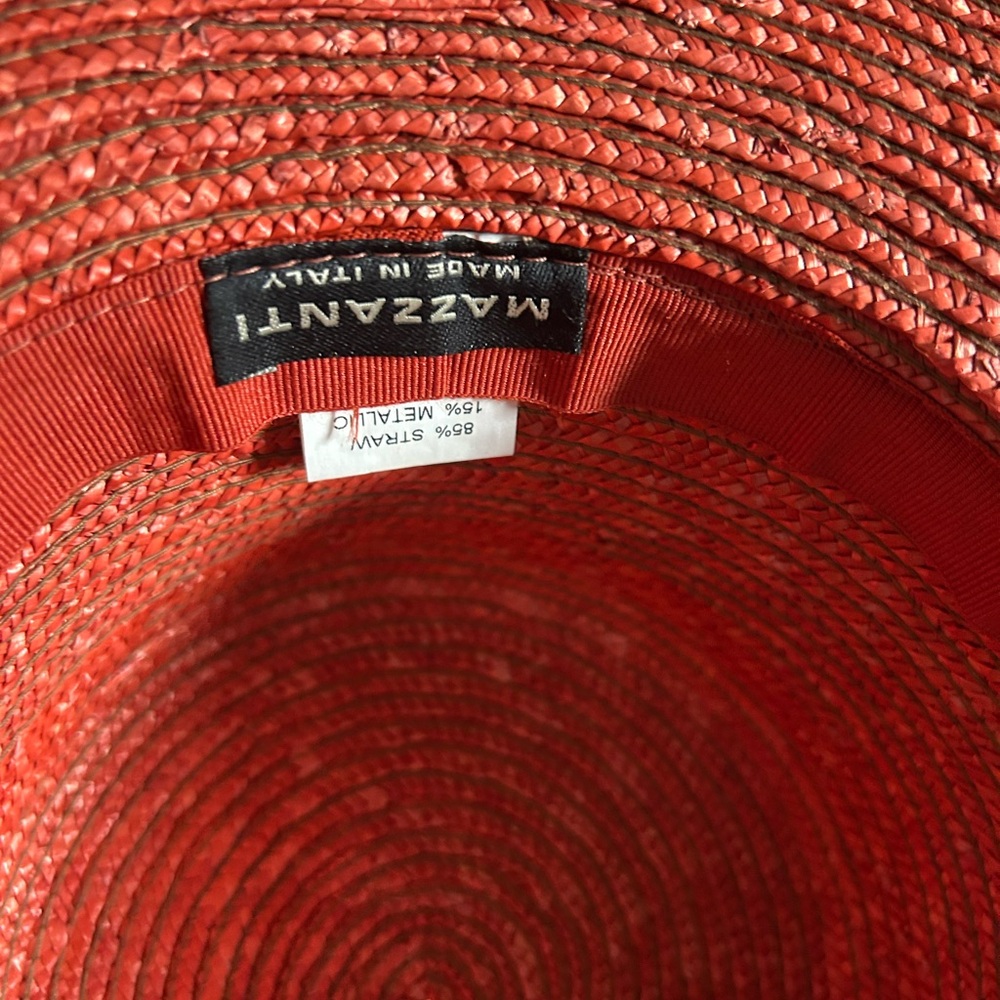 Mazzanti Coral and Metallic Straw Hat - Picture 7 of 9